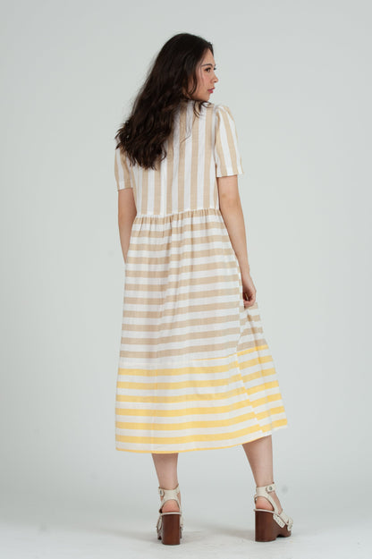Women's Striped Color Block Dress