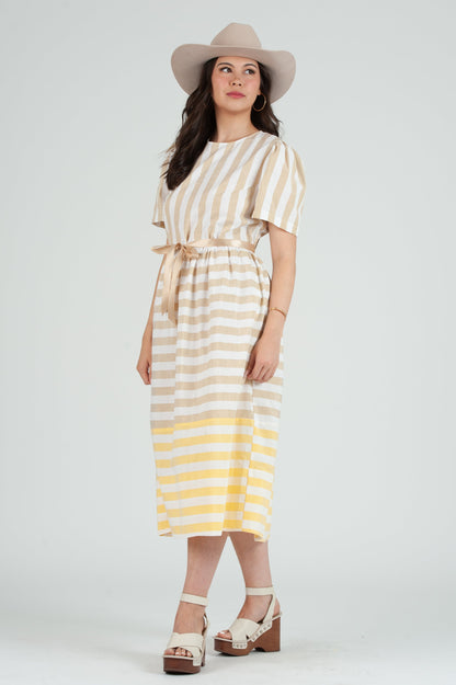 Women's Striped Color Block Dress