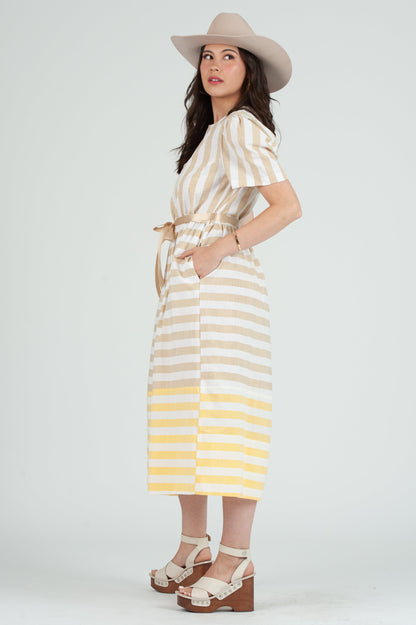 Women's Striped Color Block Dress
