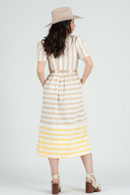 Women's Striped Color Block Dress
