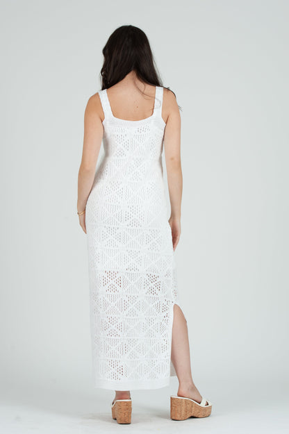 Women's Crochet Tank Maxi Dress with Slip Dress