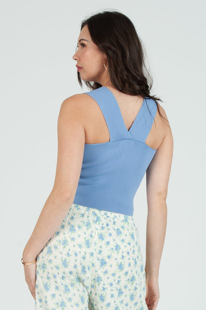 Women's Pastel Knit Square Neck Tank Top