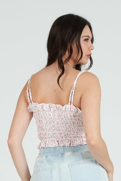 Women's Daisy Printed Smocked Cami Top