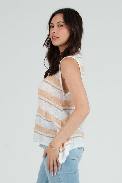 Women's Knit Striped Shell Tank Top