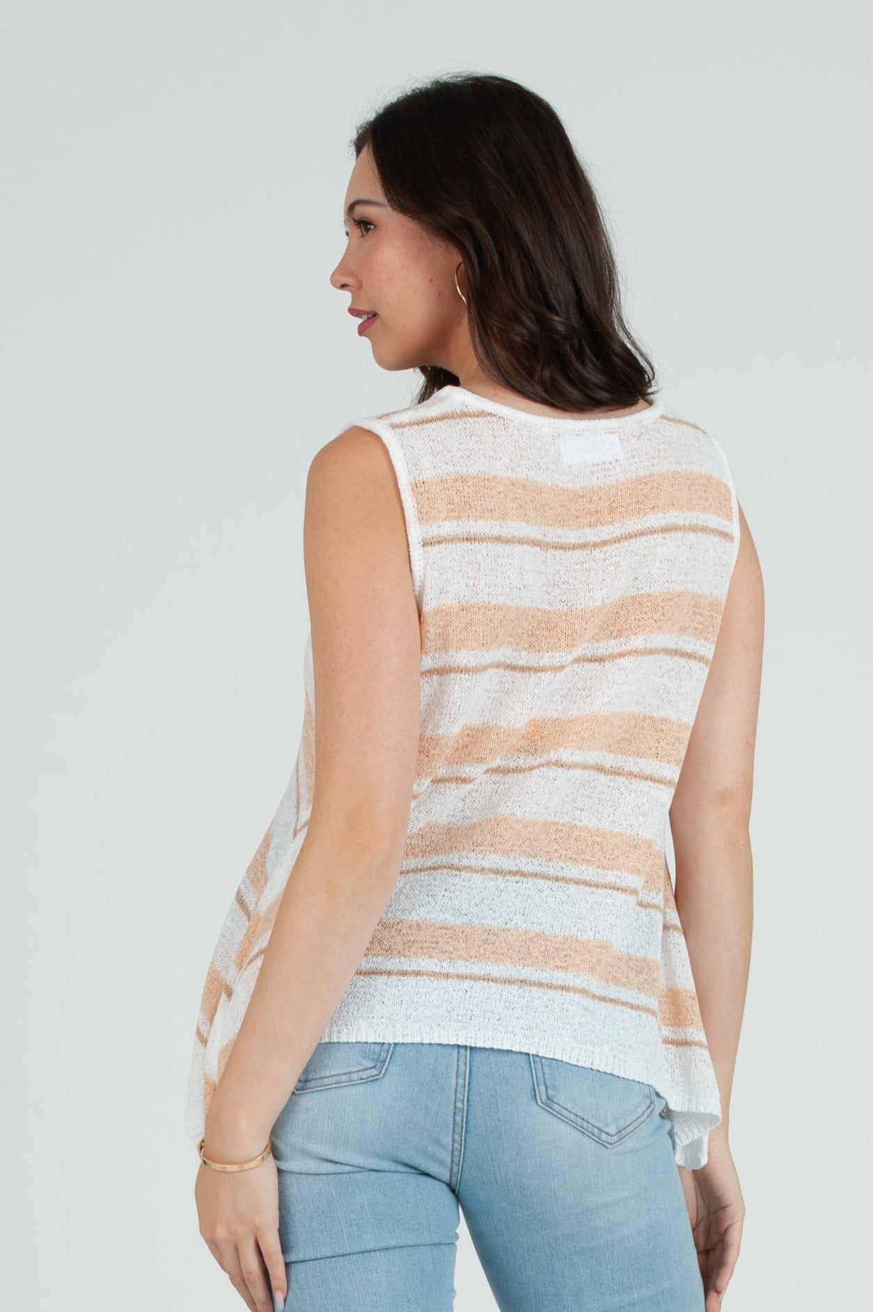 Women's Knit Striped Shell Tank Top