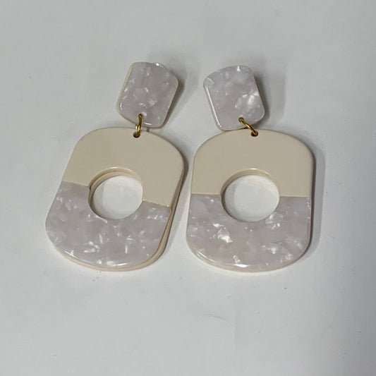 DIANA EARRINGS-WHITE TORTOISE MIX