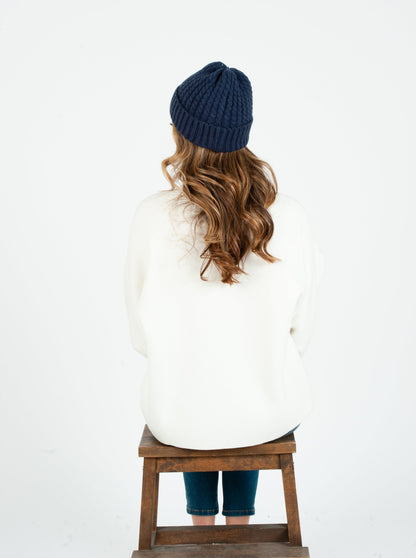 BOLIVAR II TWIST RIBBED BEANIE-NAVY