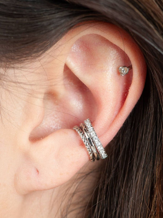 TROIS EAR CUFF SET-SILVER