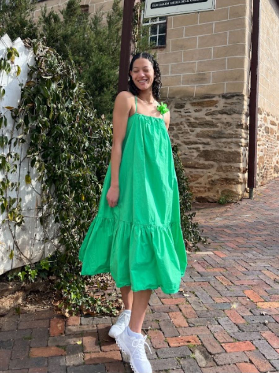 KERRY POPLIN MAXI DRESS-KELLY GREEN