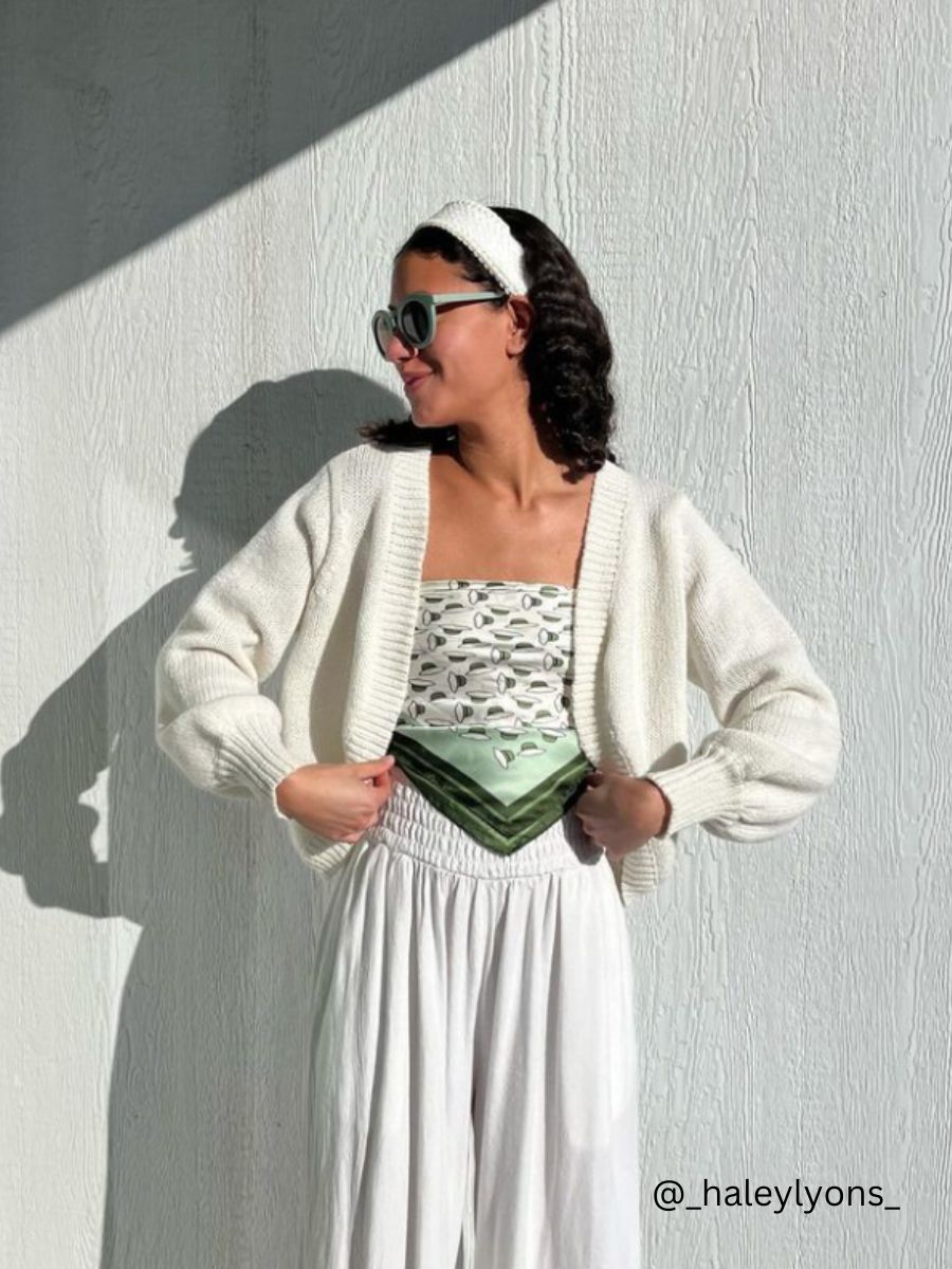 LASSO SATIN SCARF-GREEN HAT