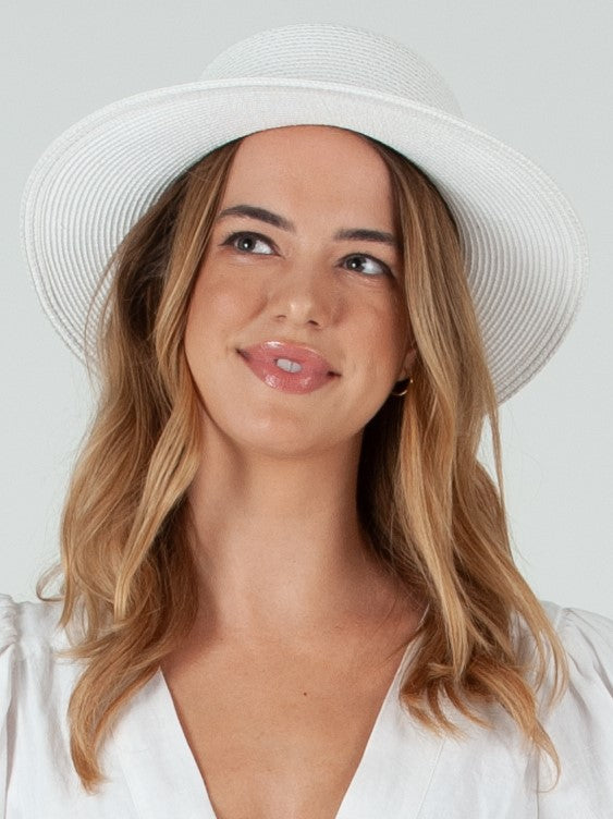 STRAW WHITE BOATER HAT