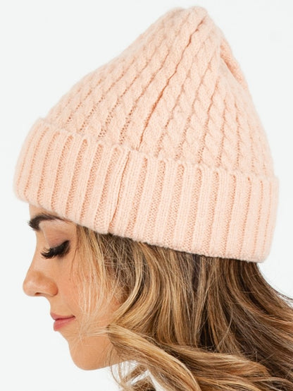 BOLIVAR I TWIST RIBBED BEANIE-BLUSH