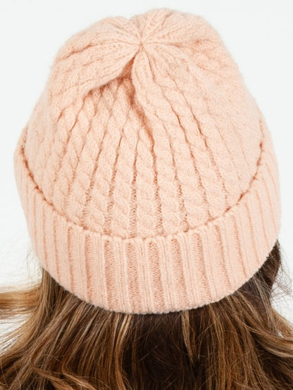 BOLIVAR I TWIST RIBBED BEANIE-BLUSH
