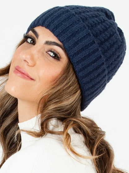 BOLIVAR II TWIST RIBBED BEANIE-NAVY