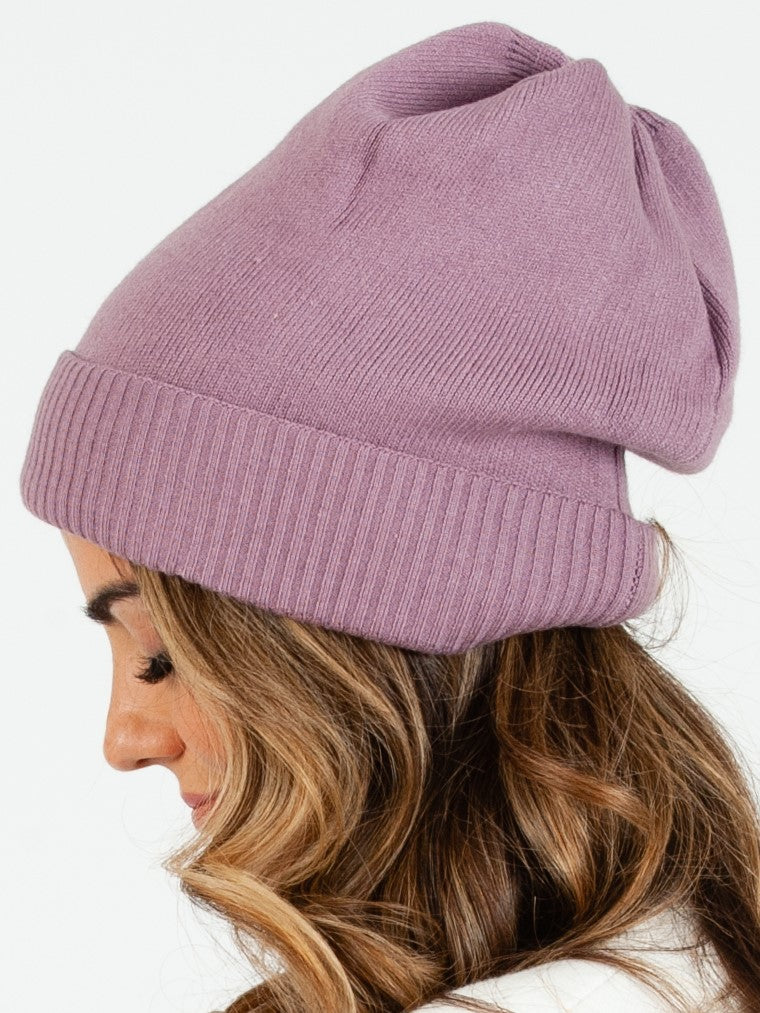 ROCKY I SOFT KNIT RIBBED BEANIE-PURPLE