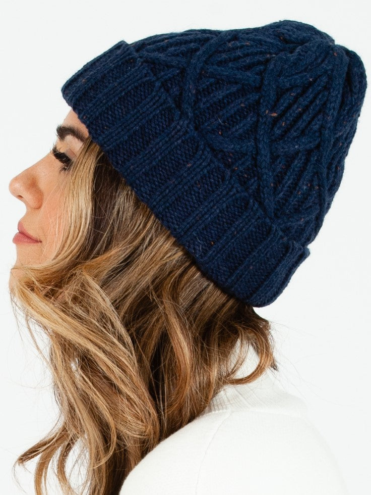 VINSON SPECKLED BEANIE-NAVY