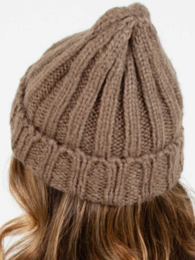 MASSIF THICK RIBBED BEANIE-OYSTER