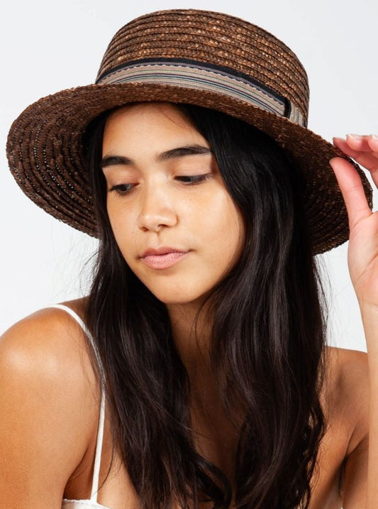 BROWN STRAW HAT