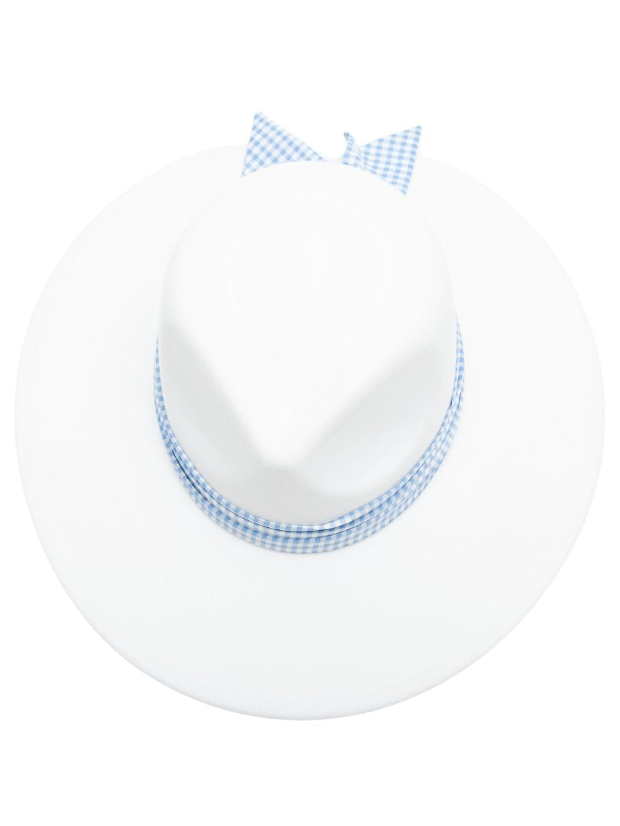SUMMER GINGHAM RANCHER HAT WITH SCARF TRIM