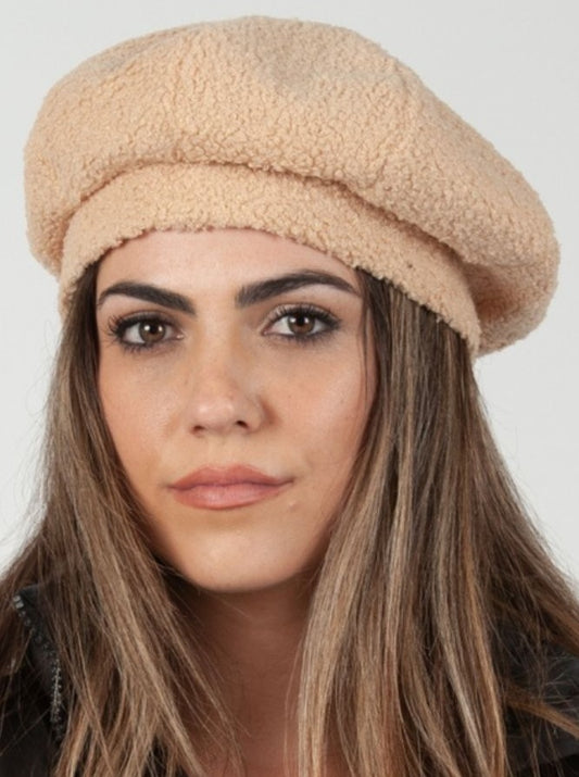 BECCA SHERPA BERET-BEIGE