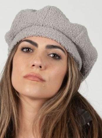 BECCA SHERPA BERET-GREY