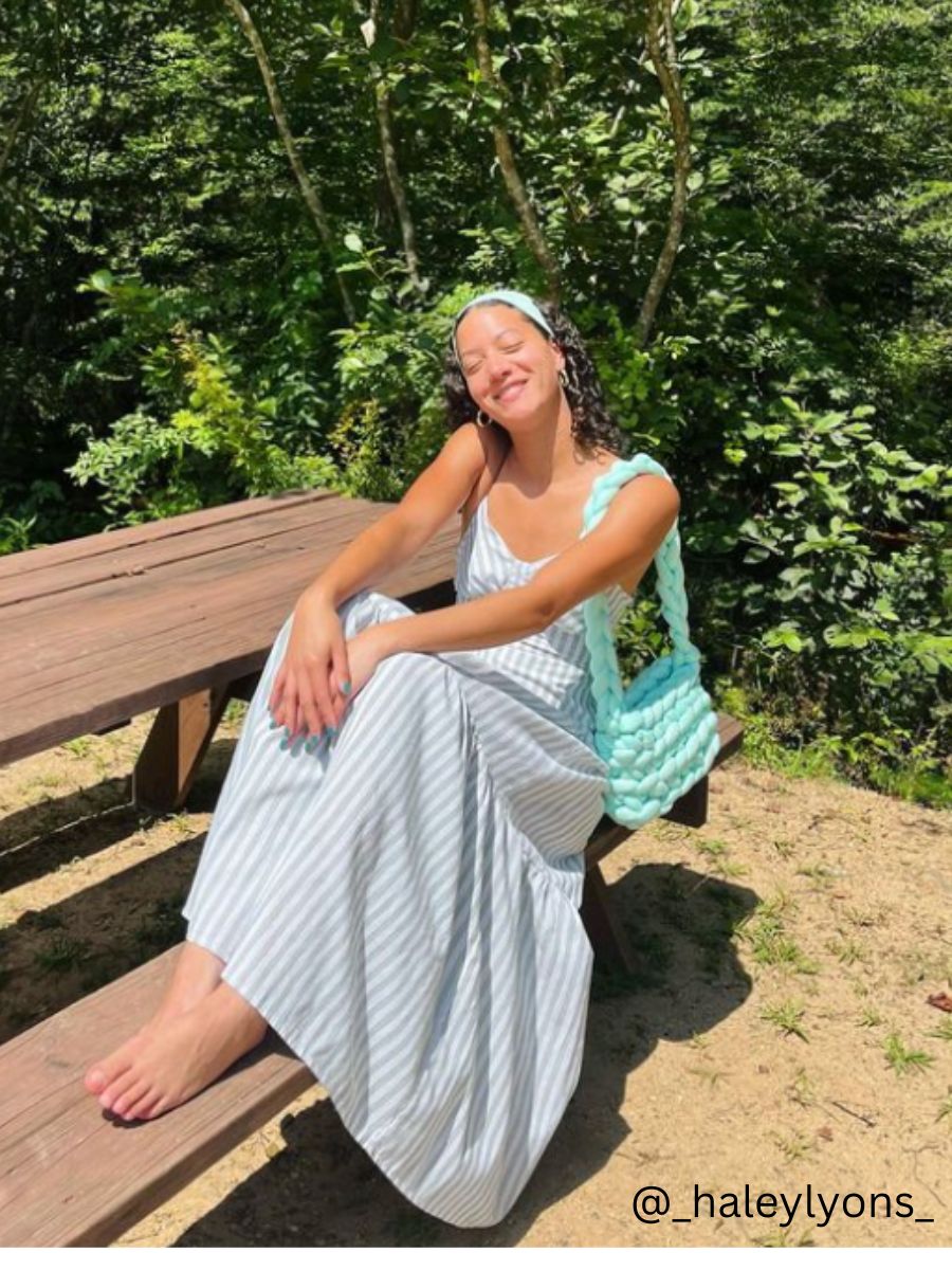 LILAH STRIPED DRESS-SAGE