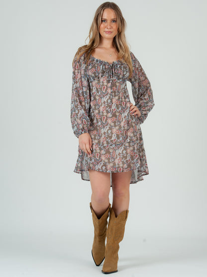 PAISLEY PRINTED DRESS