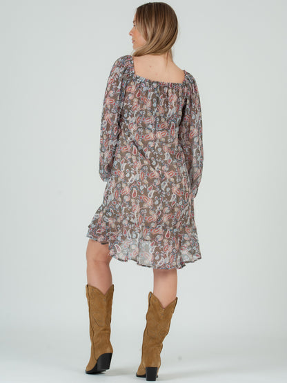 PAISLEY PRINTED DRESS