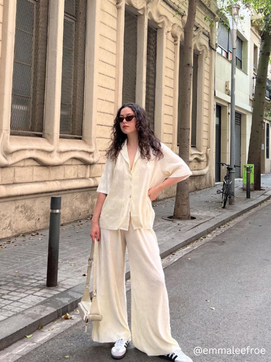 RALEIGH BUTTON DOWN TOP + PANT SET-CREME