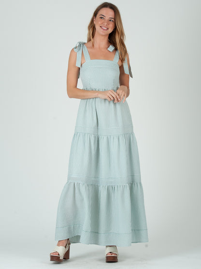 Women's Striped Maxi Tier Dress