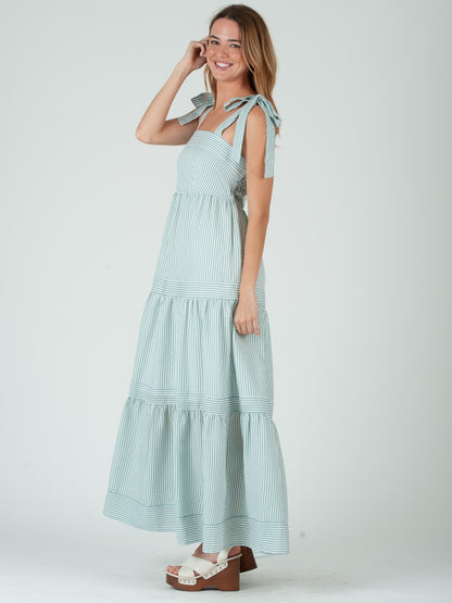 Women's Striped Maxi Tier Dress