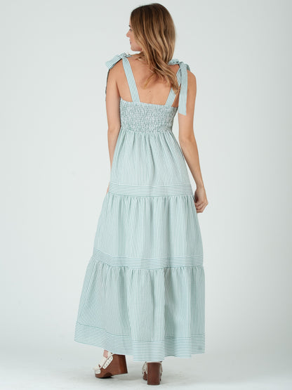 Women's Striped Maxi Tier Dress