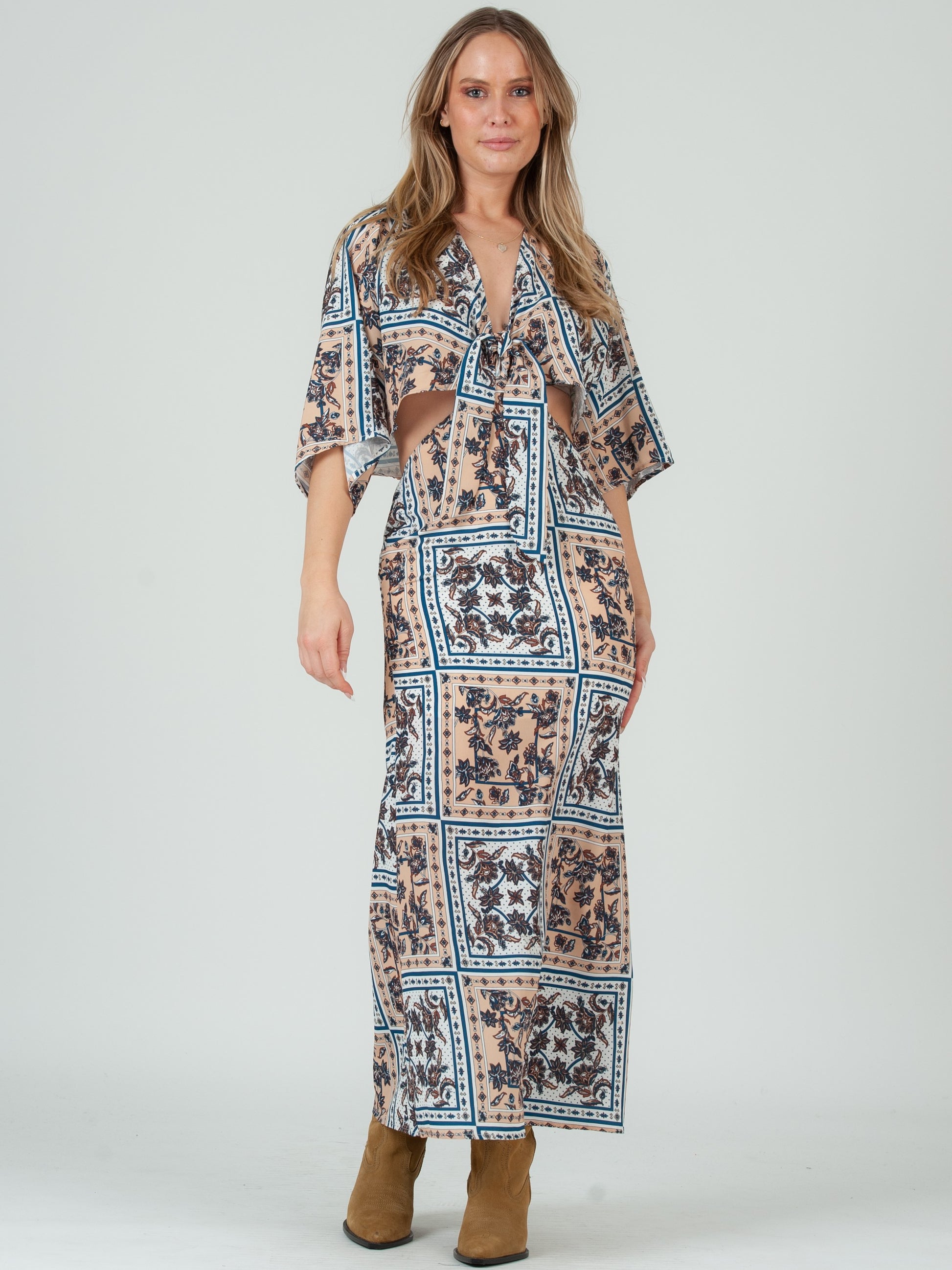 bandana dress for women Women's Bandana Print Maxi Dress