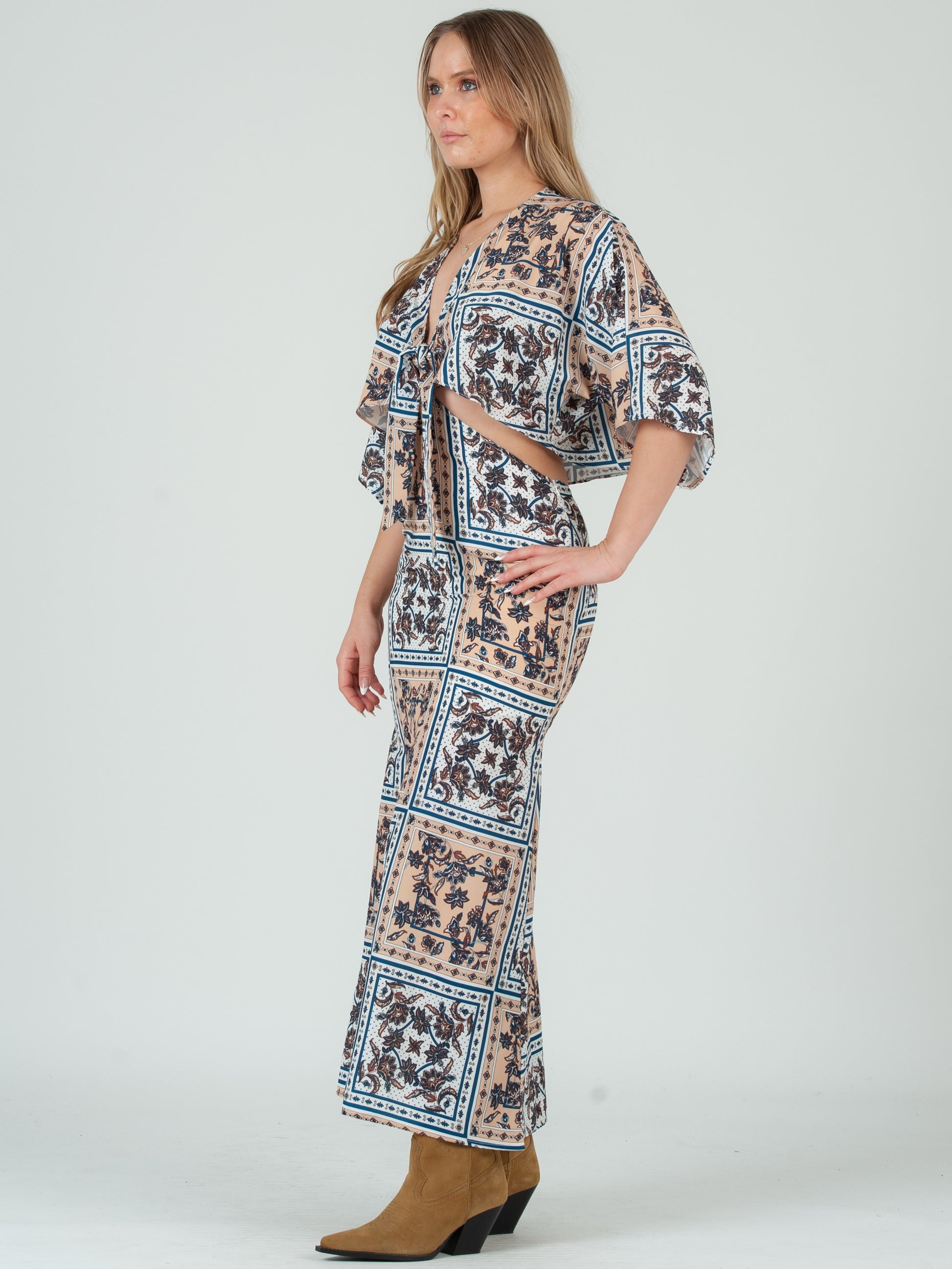 Women's Bandana Print Maxi Dress Women's Bandana Print Maxi Dress