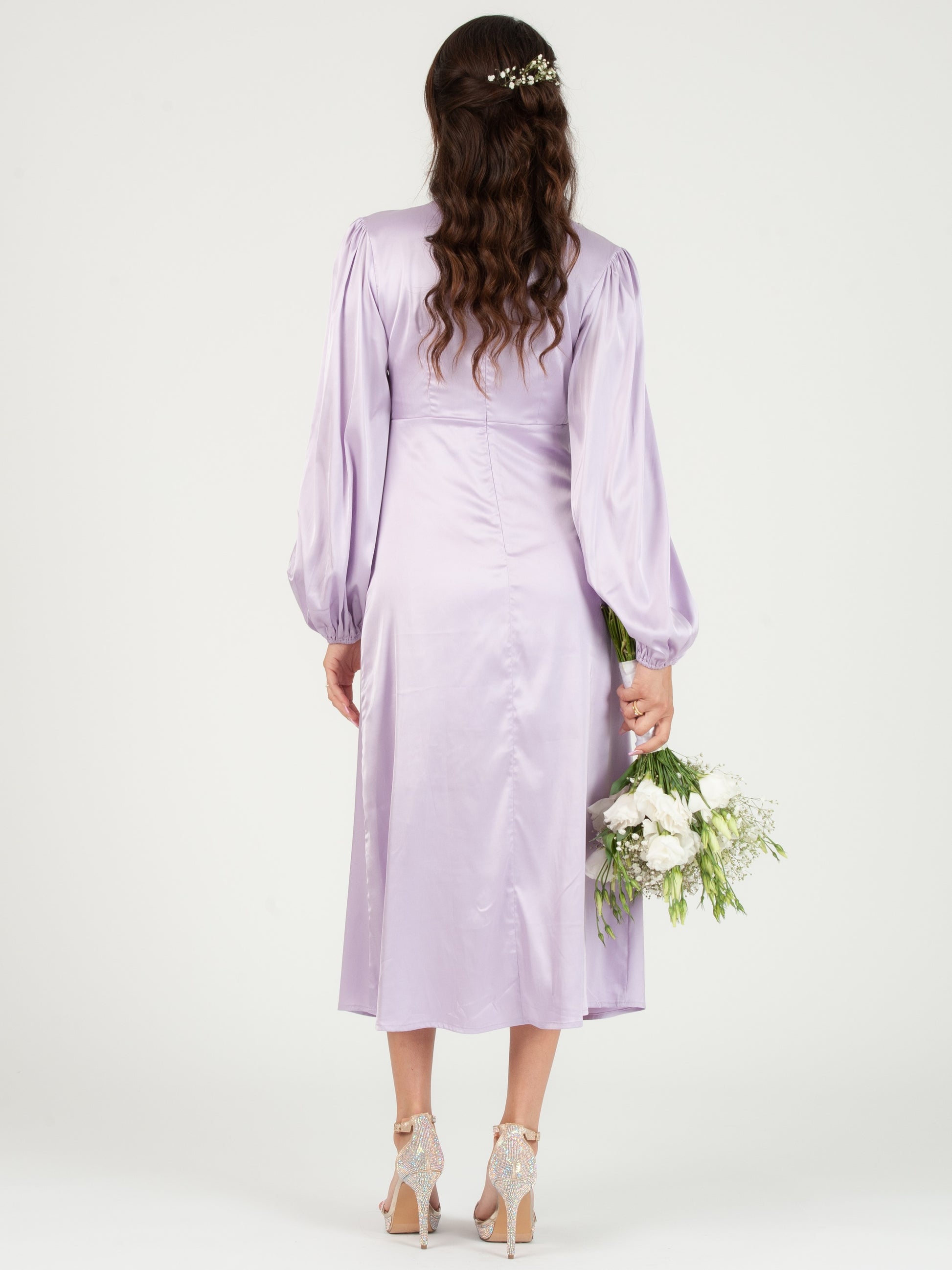 lilac satin wrap dress Lilac Coast Jacquard Satin Midaxi Dress With Wrap Skirt