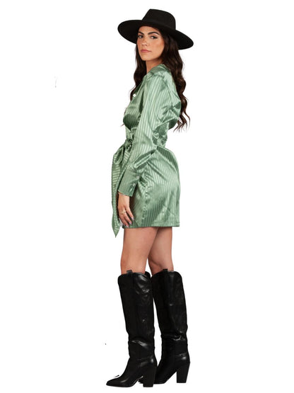 SATIN WRAP DRESS