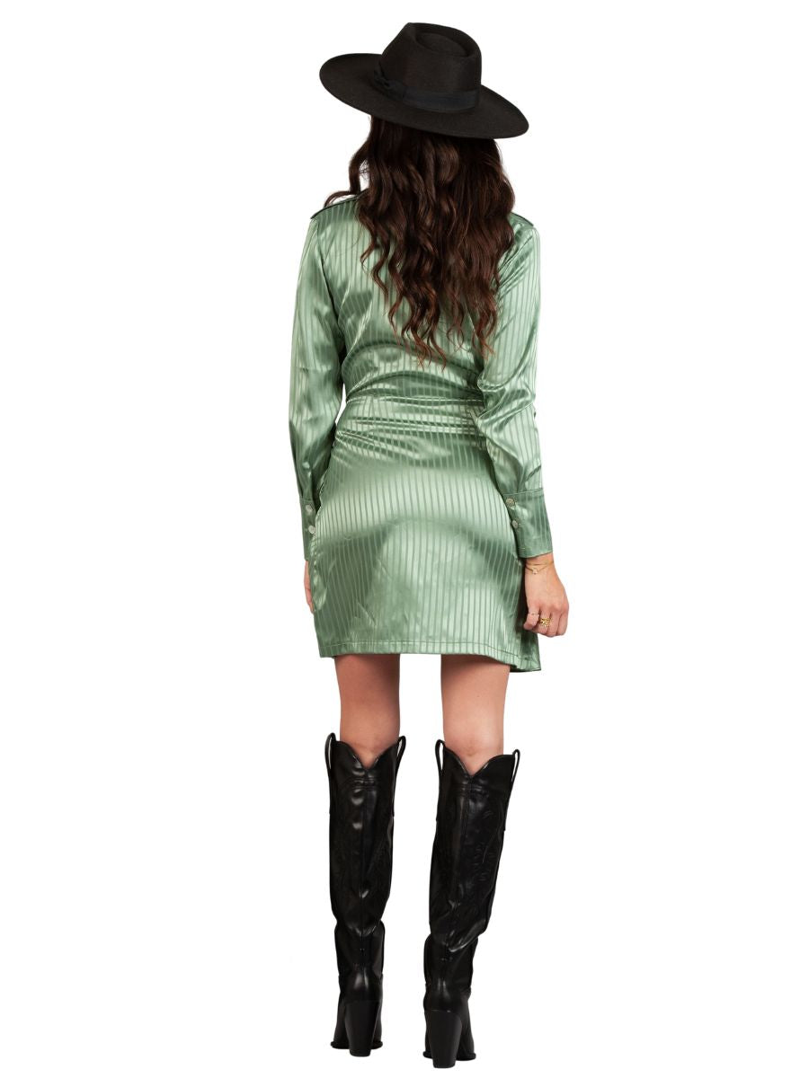 SATIN WRAP DRESS