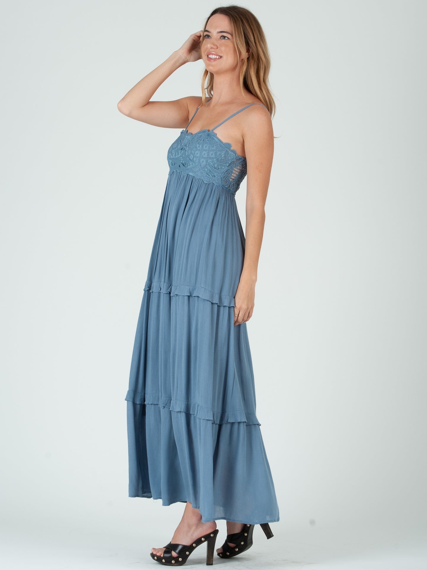 Women’s Lace Overlay Maxi Dress