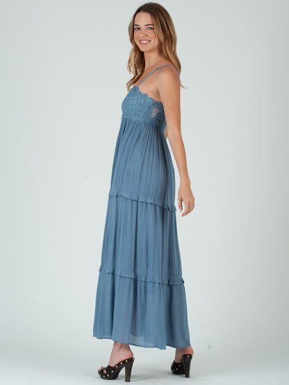 Women’s Lace Overlay Maxi Dress