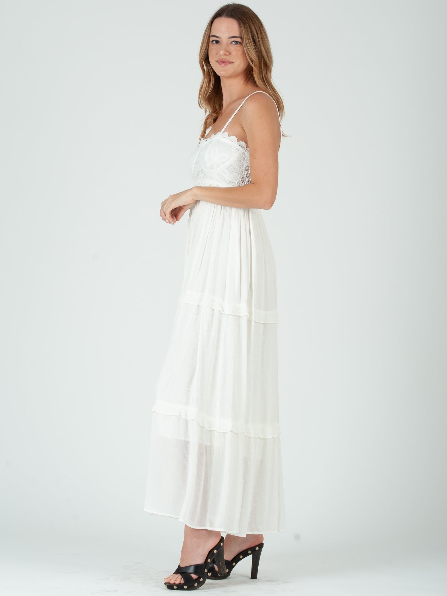 Women’s Lace Overlay Maxi Dress