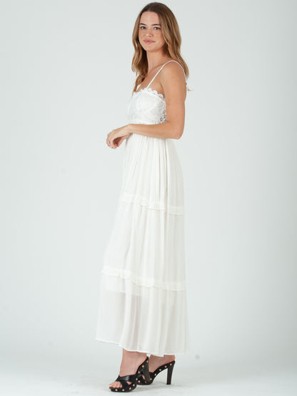 Women’s Lace Overlay Maxi Dress