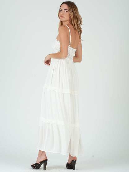 Women’s Lace Overlay Maxi Dress