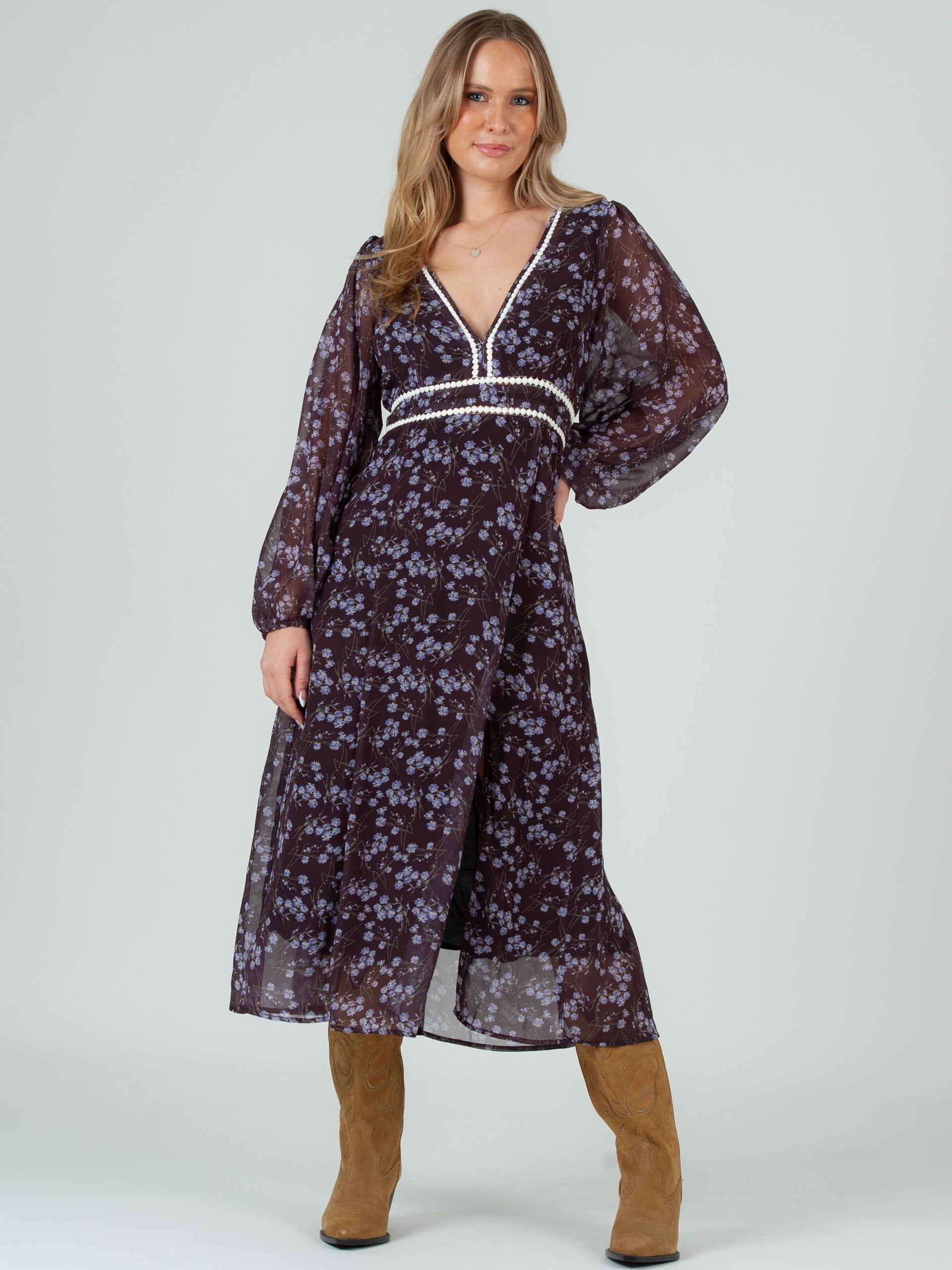Laurie Prairie DRESS-IRIS Floral S