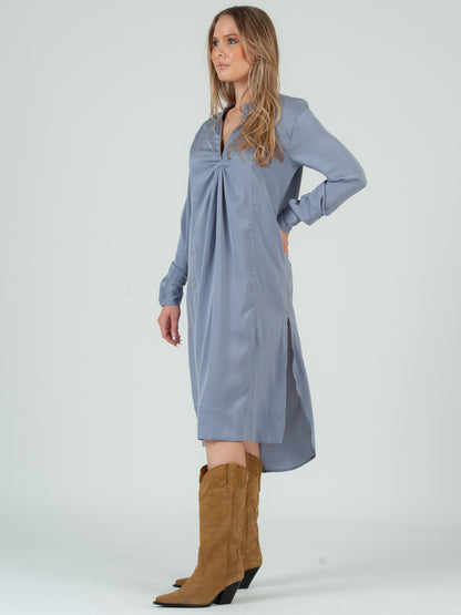 SATIN SHIRTDRESS