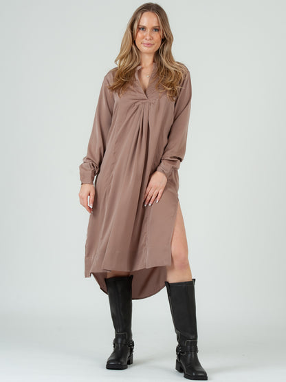 SATIN SHIRTDRESS