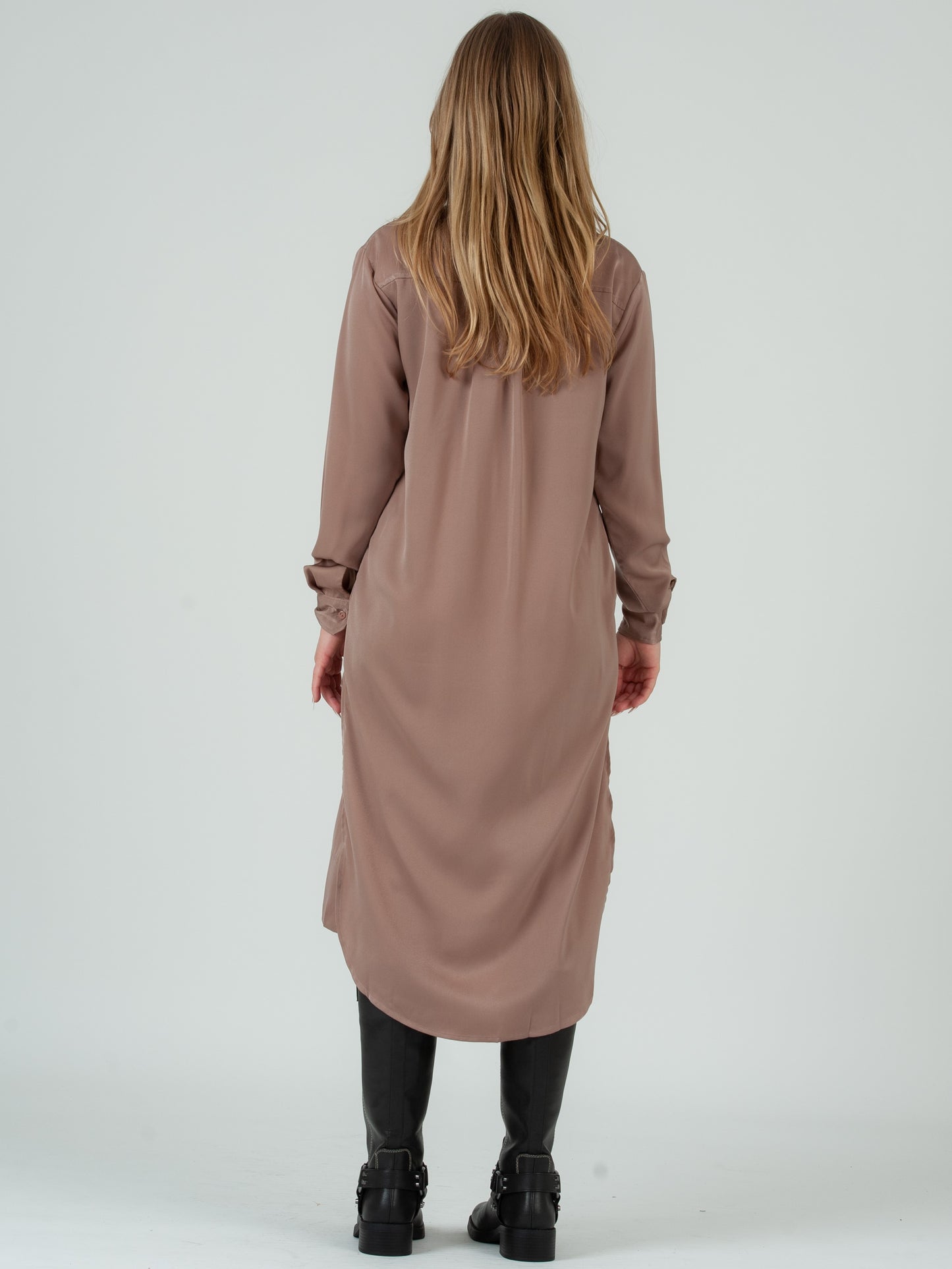 SATIN SHIRTDRESS