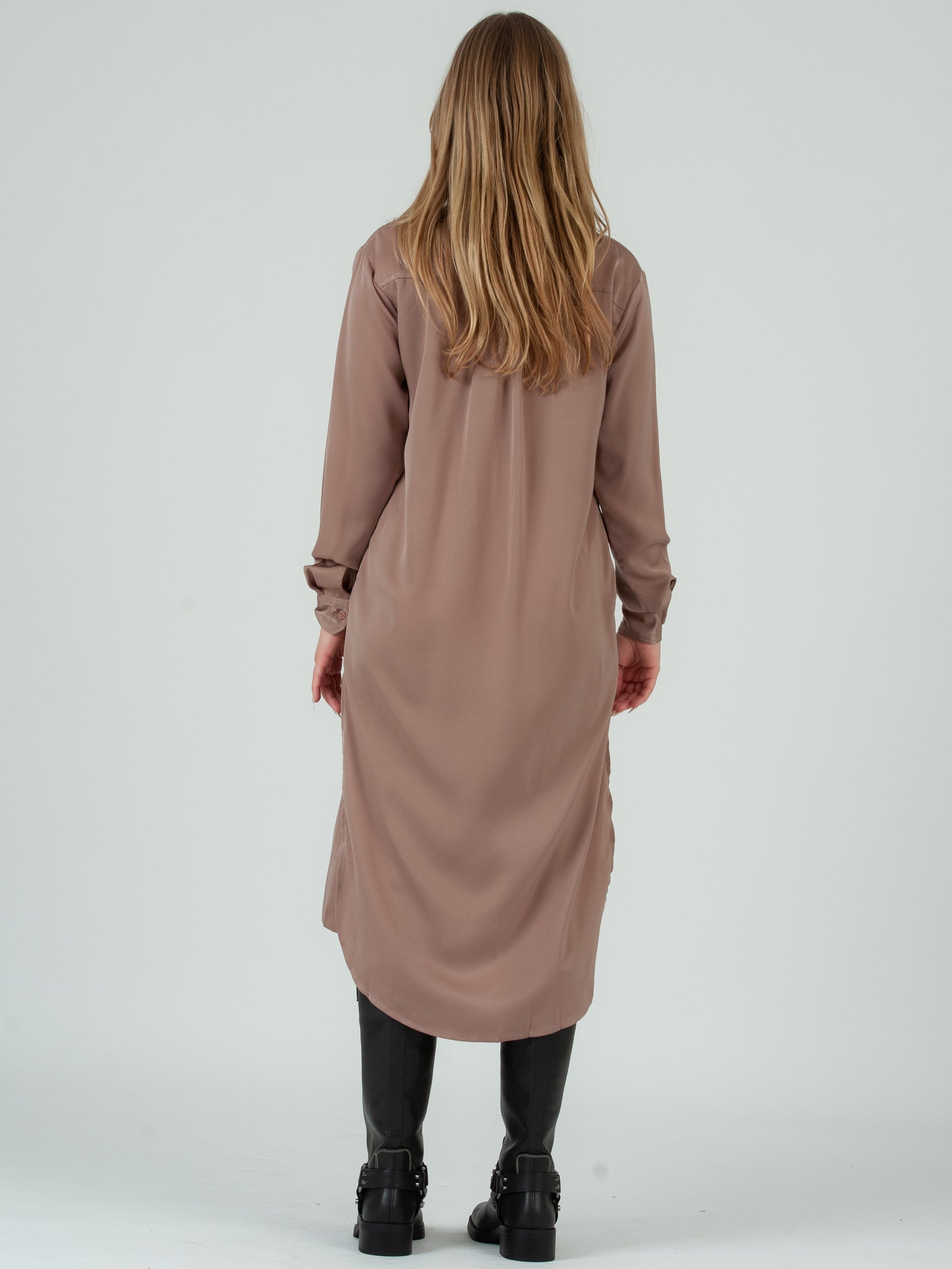 SATIN SHIRTDRESS