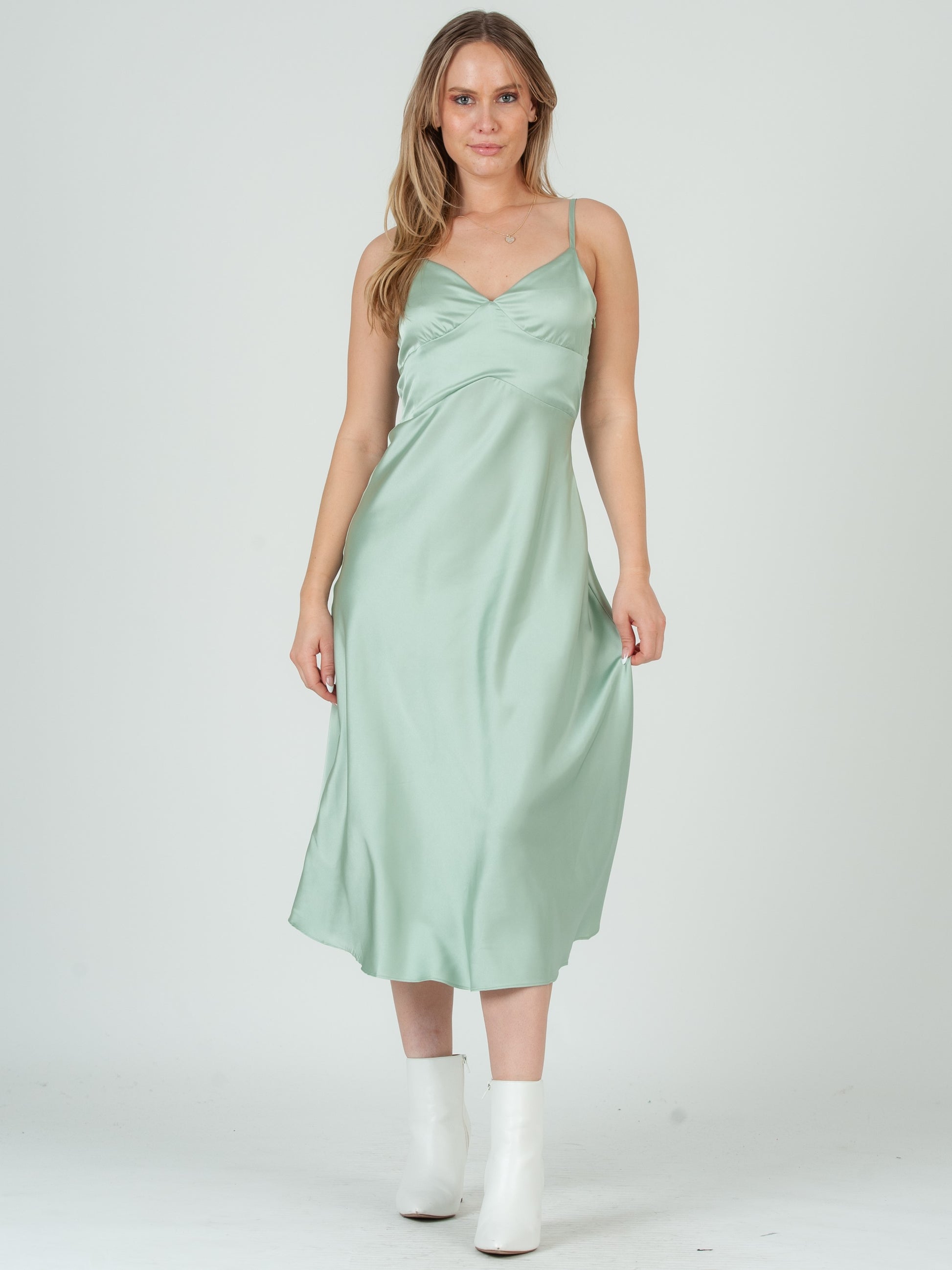 SATEEN MIDI SLIP DRESS-CHATEAU XS SATEEN MIDI SLIP DRESS-CHATEAU XS