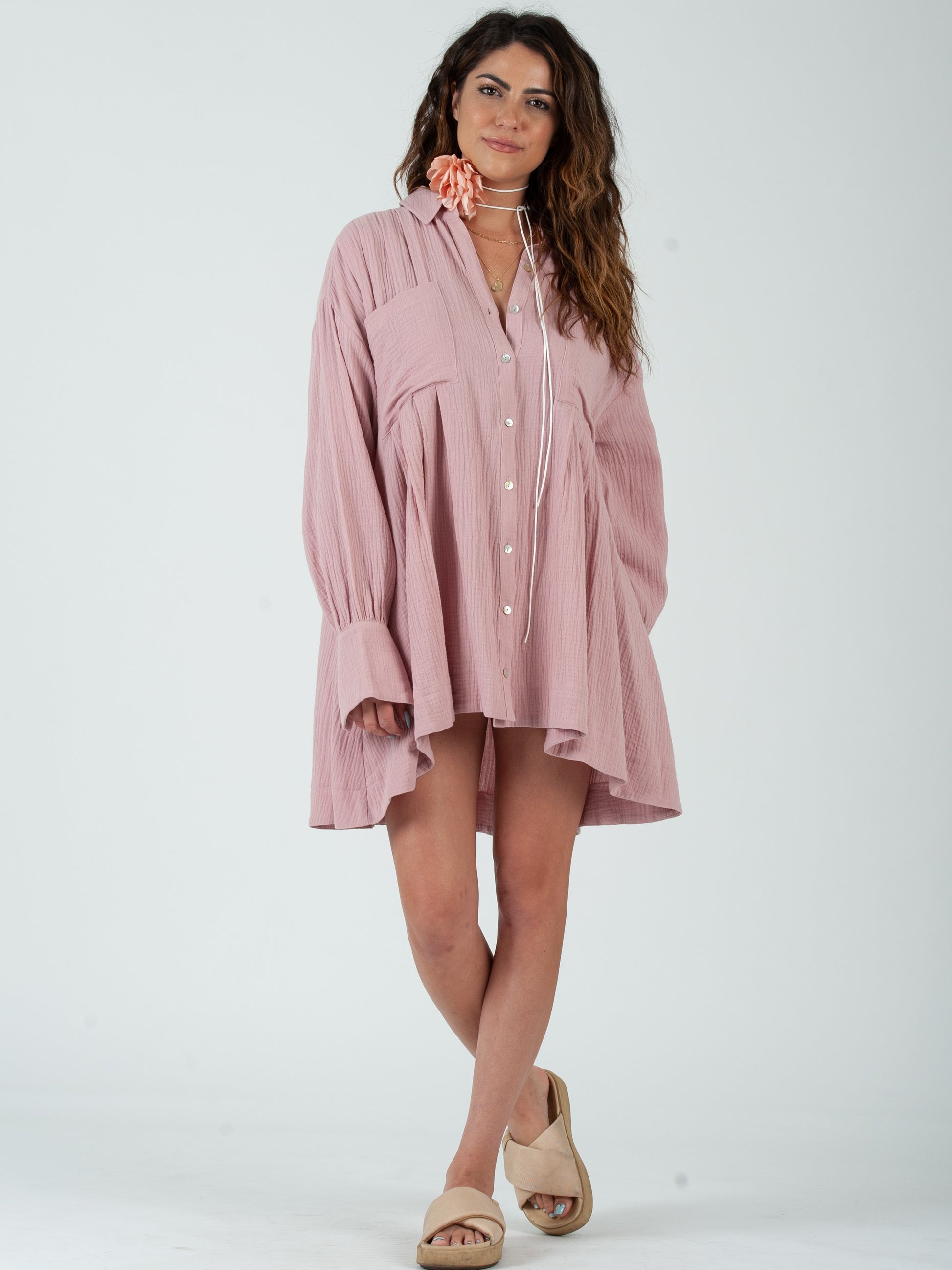 GAUZE MINI DRESS