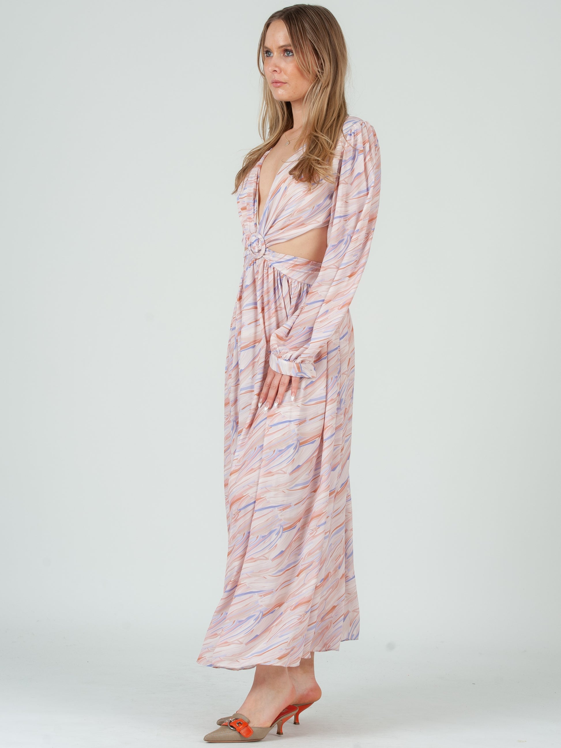 Soraya Cutout Maxi DRESS-MAUVE L Soraya Cutout Maxi DRESS-MAUVE L